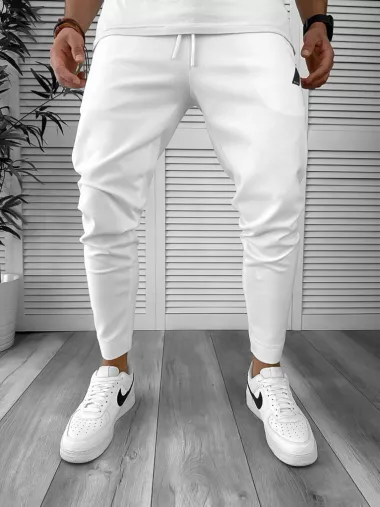 Pantaloni de trening albi conici 12604 81-4.1