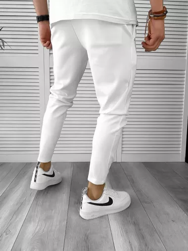 Pantaloni de trening albi conici 12604 81-4.1