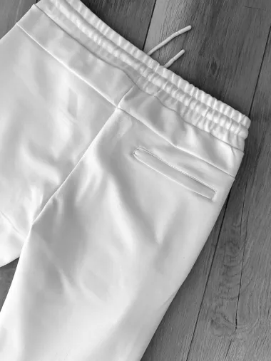 Pantaloni de trening albi conici 12604 81-4.1