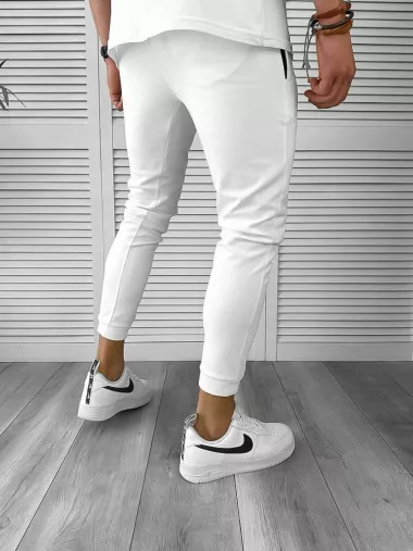 Pantaloni de trening albi conici 12606 80-4.2