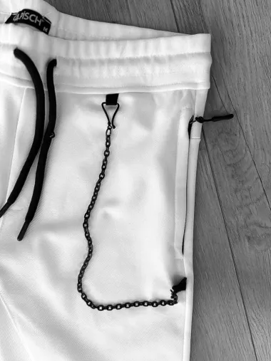 Pantaloni de trening albi conici 12606 80-4.2