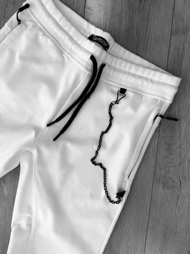 Pantaloni de trening albi conici 12606 80-4.2