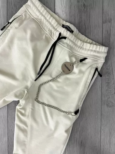 Pantaloni de trening bej conici 12606 92-3.3