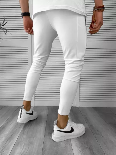 Pantaloni de trening albi conici 12609 80-2.2