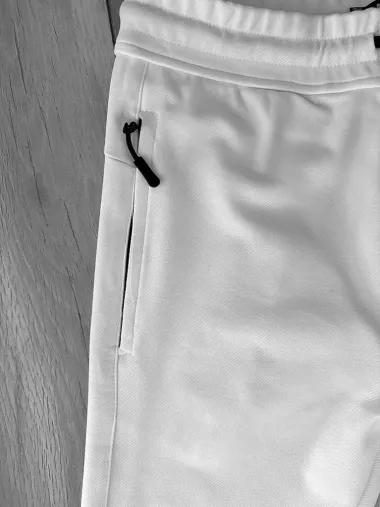 Pantaloni de trening albi conici 12609 80-2.2