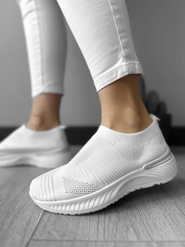 Espadrile dama casual albe 566 T58-1