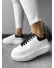 Adidasi dama casual albi cu calcai negru A01 N12-3