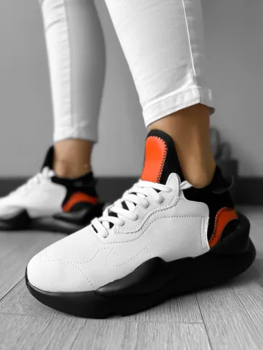 Adidasi dama casual albi cu maro H9 N13-3