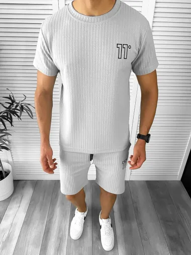 Compleu barbati tricou+pantaloni gri deschis 12612 P19-3.2