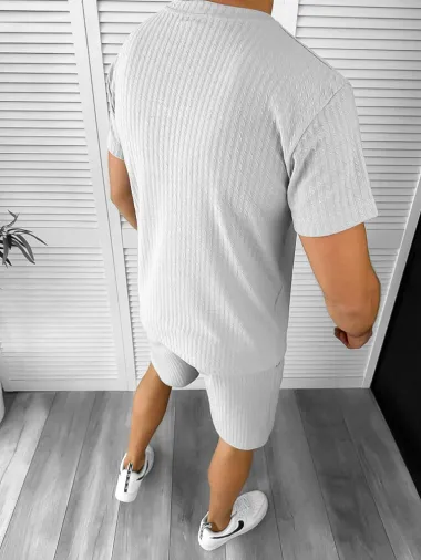 Compleu barbati tricou+pantaloni gri deschis 12612 P19-3.2