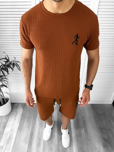 Compleu barbati tricou+pantaloni maro 12613 D3-2.3