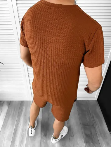 Compleu barbati tricou+pantaloni maro 12613 D3-2.3