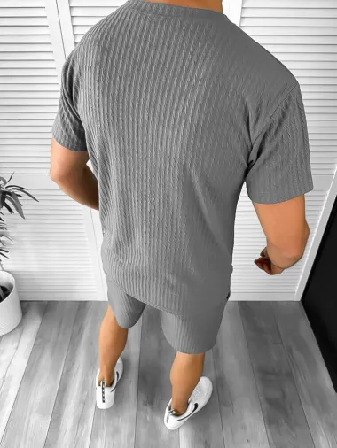 Compleu barbati tricou+pantaloni gri inchis 12614 P19-3.3
