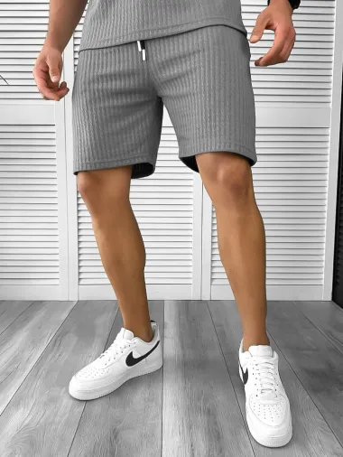 Compleu barbati tricou+pantaloni gri inchis 12614 P19-3.3