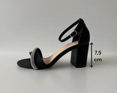 Sandale dama cu toc gros negre GH110 N8-2