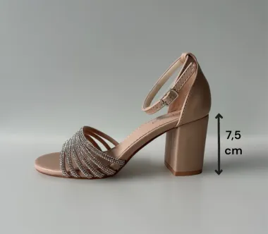 Sandale dama cu toc gros bej GH116 T13-1