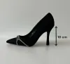 Pantofi eleganti dama, cu toc subtire negri GQ01