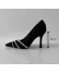 Pantofi eleganti dama, cu toc subtire negri piele intoarsa GQ05