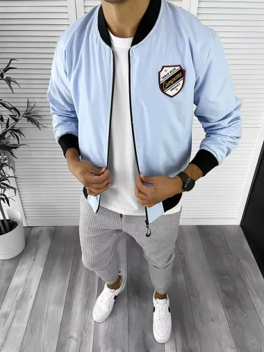 Geaca barbati de toamna albastra din fas subtire 12334 N4 5