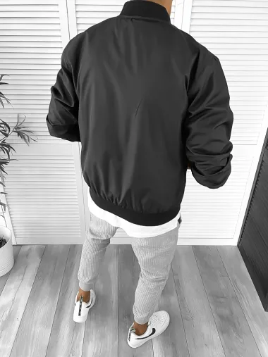 Geaca barbati de toamna neagra din fas subtire 12334 D5-4.3