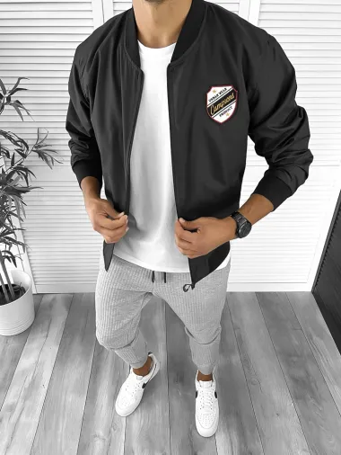 Geaca barbati de toamna neagra din fas subtire 12334 D5-4.3