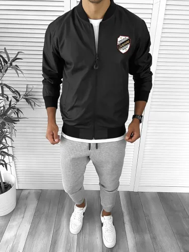 Geaca barbati de toamna neagra din fas subtire 12334 D5-4.3