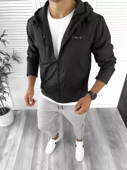 Geaca barbati de toamna neagra din fas subtire 12335 P20-2.2