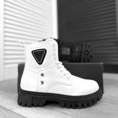 Ghete dama imblanite albe B11 T6-3