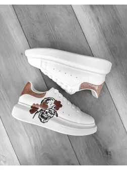 Adidasi dama casual alb cu roz FCL705 N12-2