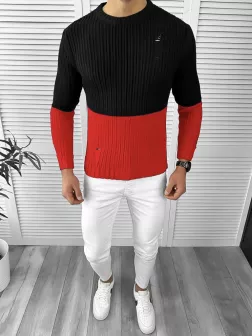 Pulover barbati gros slim fit rosu T3577 i12-4.2