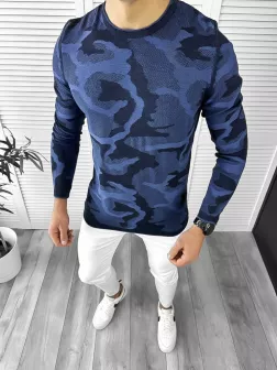 Bluza barbati bleumarin slim fit T3705 i16-3.1