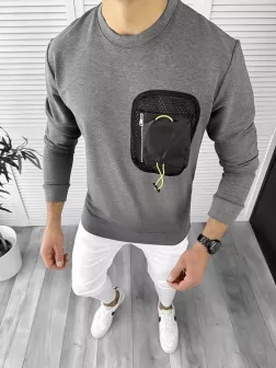 Bluza barbati gri slim fit K205 i14-2