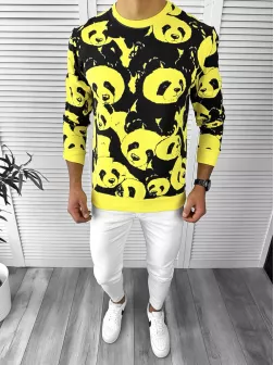 Bluza barbati slim fit galbena K294 N3-5