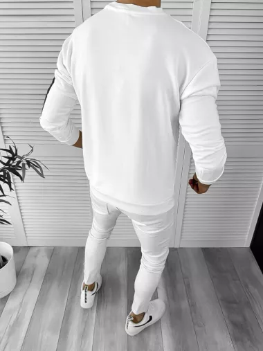 Bluza barbati alba slim fit K404 87-1