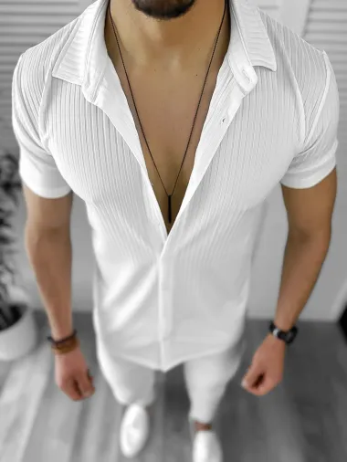 Camasa barbati casual alba 12476 