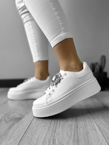 Adidasi dama casual albi 221 T5-1