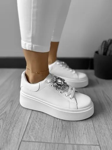 Adidasi dama casual albi 221 T5-1