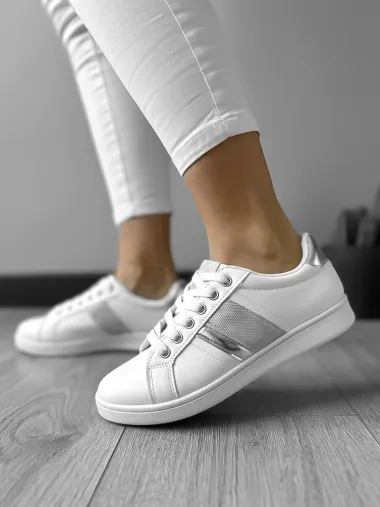 Adidasi dama casual albi cu gri 225 N7-2