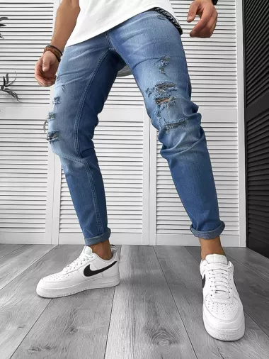 Blugi barbati conici albastri 2672 M3-4.1