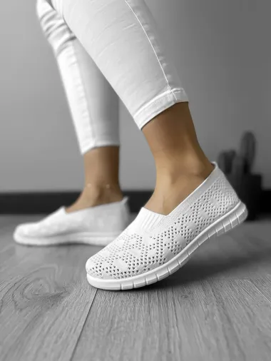 Espadrile dama casual albe CL01 T54-2