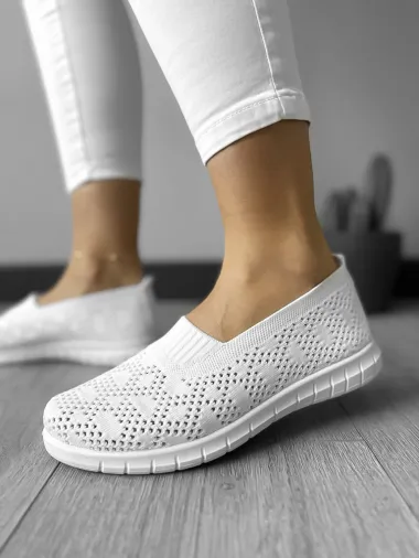 Espadrile dama casual albe CL01 T54-2