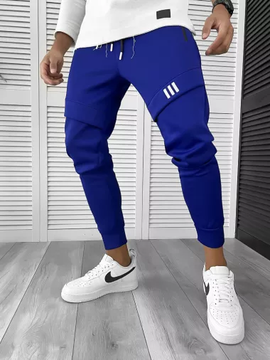 Pantaloni de trening albastri conici 12259 97-3