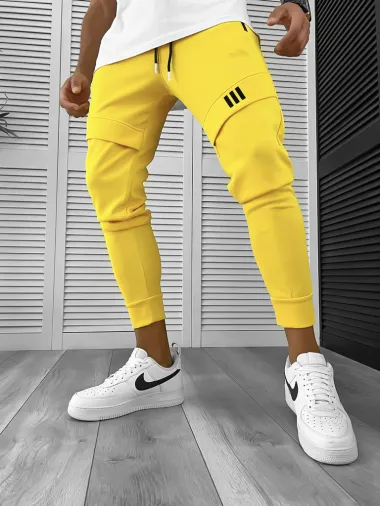 Pantaloni de trening mustar conici 12259 D3-2.3