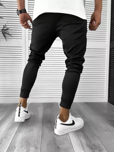 Pantaloni de trening negru conici 12259 113
