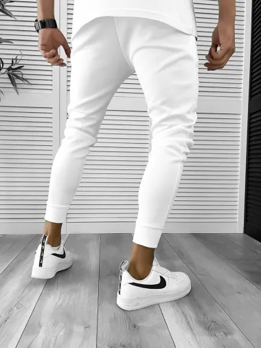 Pantaloni de trening alb conici 12260 P18-2.2