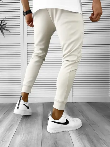 Pantaloni de trening bej conici 12260 126-1