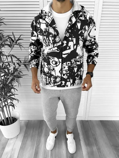 Geaca barbati de toamna cu imprimeu din fas subtire 12274 P20-4.1