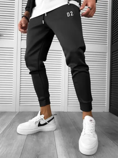 Trening barbati slim fit Pantaloni + Hanorac negru12234 10 V5