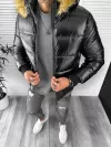 Geaca barbati de iarna neagra 2220 67-5