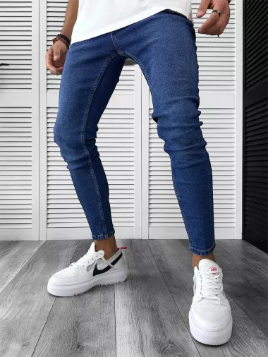 Blugi barbati conici albastri 608 G6-4